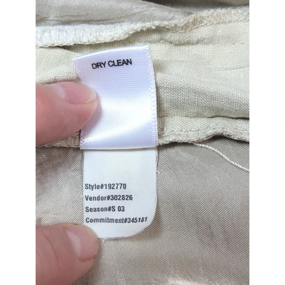 Banana Republic Womens Tan Linen Cargo Ankle Pants Drawstring Cuffs 10 Coastal